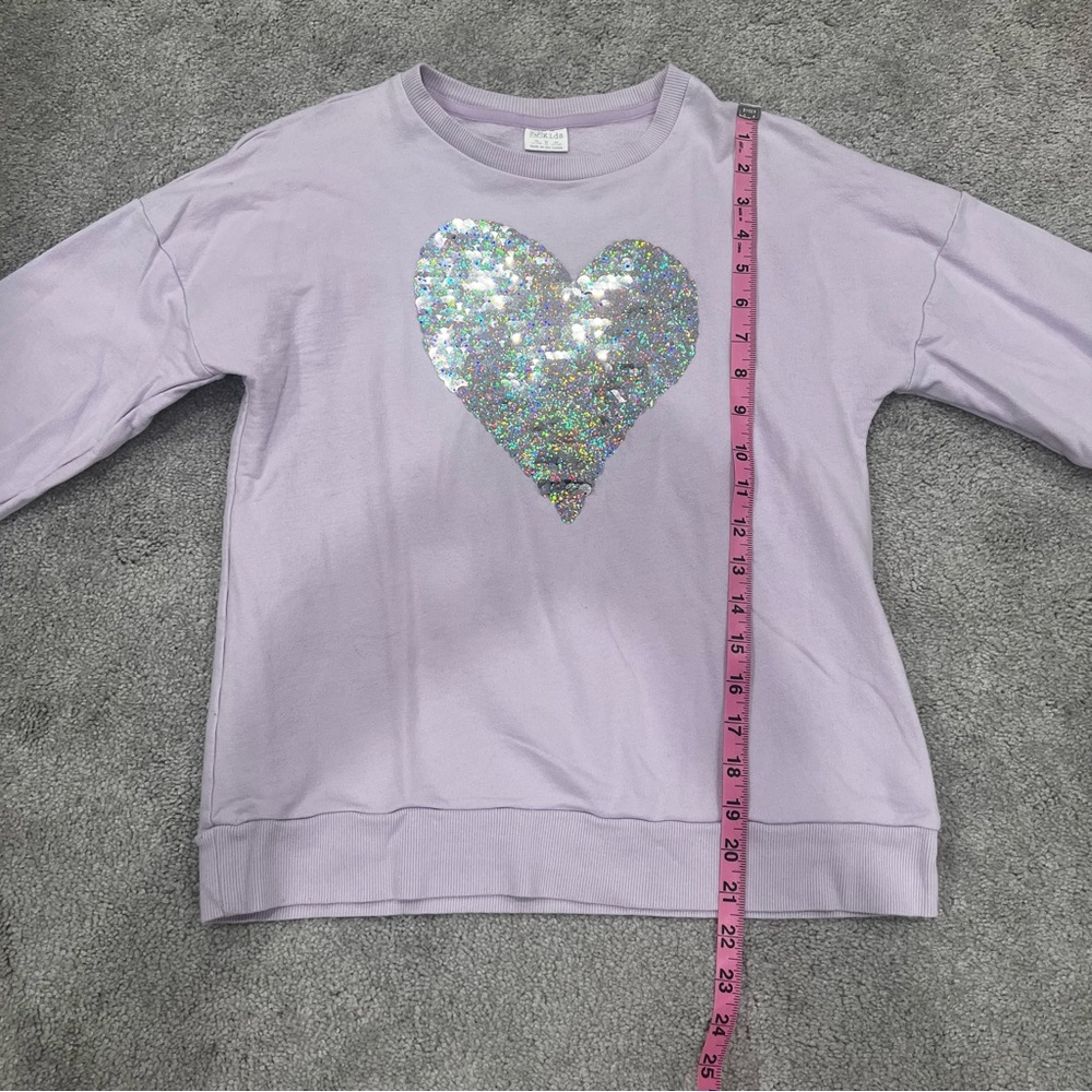 F&F Flip Sequin Lavender Sweatshirt Girls Sz 16 - Picture 5 of 9